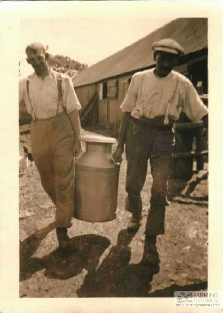 Arthur Mew's Father with milk churn at Mill Bank Farm