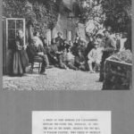 Black and white photograph of a group of farm workers and longshoremen outside the Chine Inn, Shanklin 1860