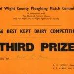 Peggy Jolliffe's Ploughing Match Third Prize Certificate