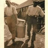 Arthur Mew's Father with milk churn at Mill Bank Farm