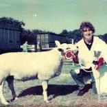 Christine Broom with prize sheep at Agricultural Show